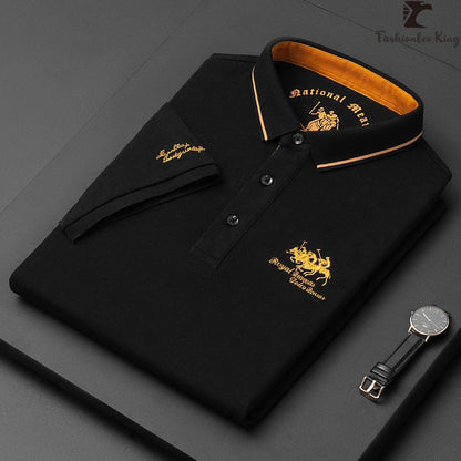 Men's Classic Polo Shirt with Button Placket