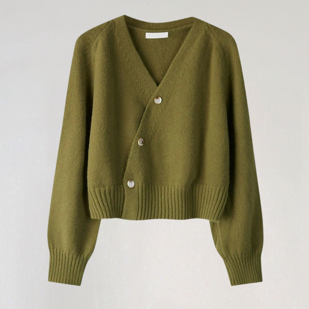 Women's Wool Jacket V-Neck Elegant Design