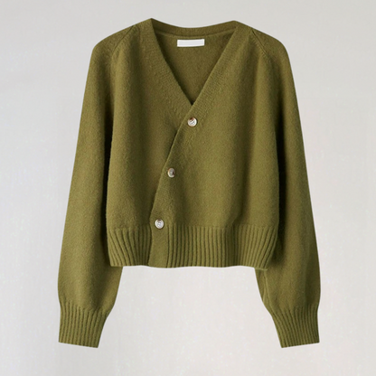 Women's Wool Jacket V-Neck Elegant Design