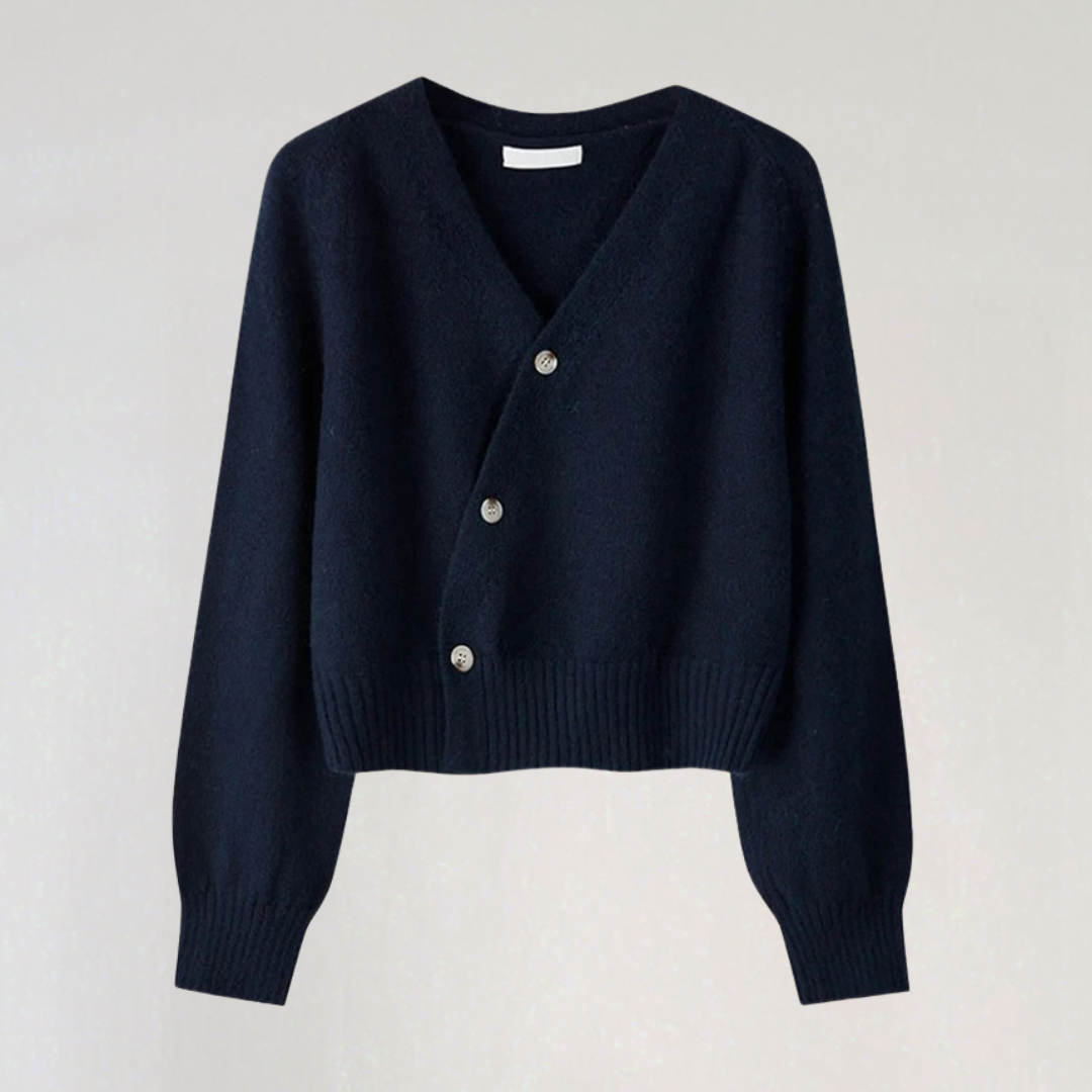 Women's Wool Jacket V-Neck Elegant Design