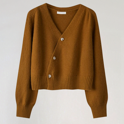 Women's Wool Jacket V-Neck Elegant Design