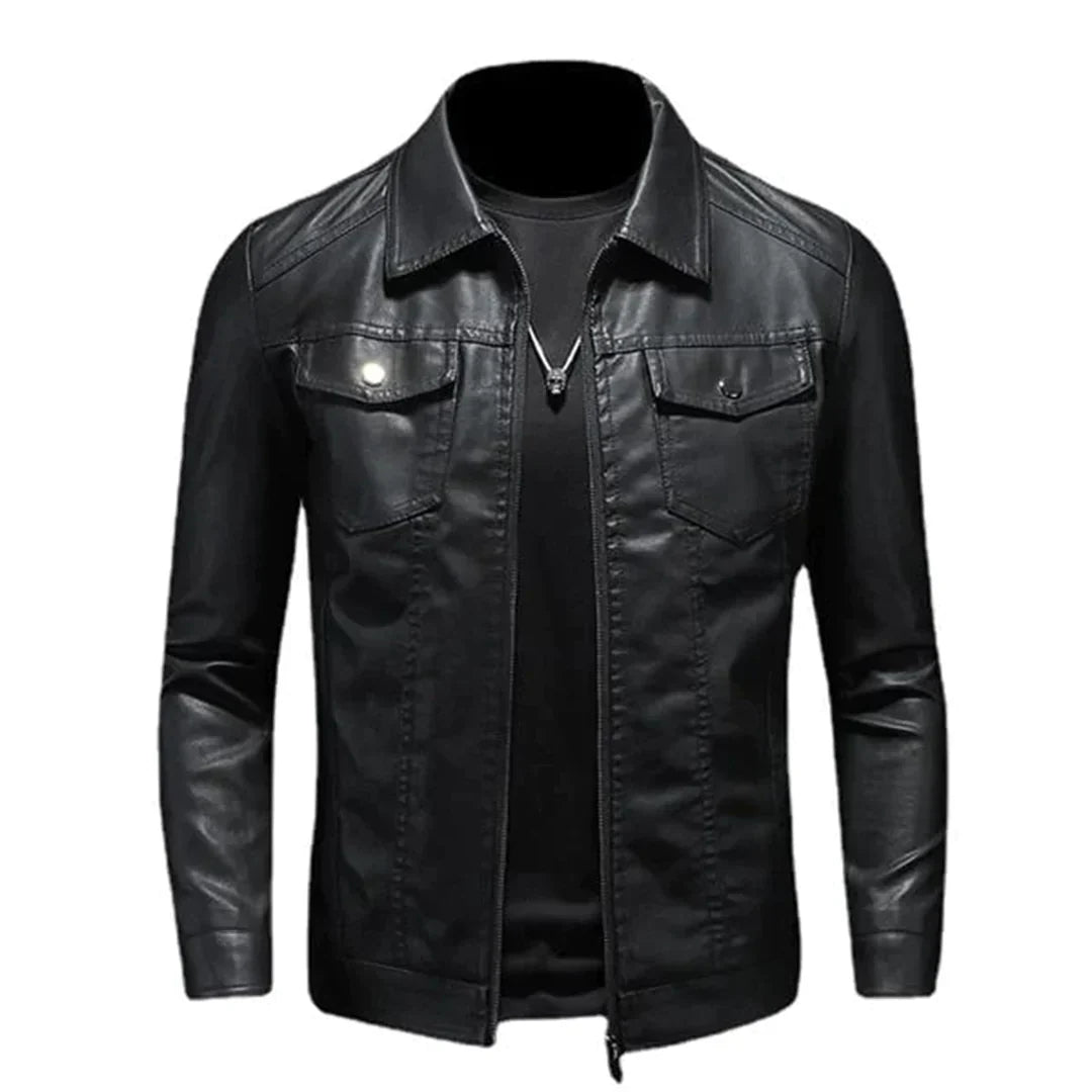 Men's Leather Trucker Jacket Classic