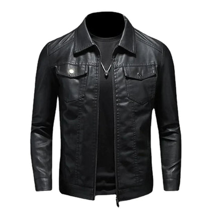 Men's Leather Trucker Jacket Classic