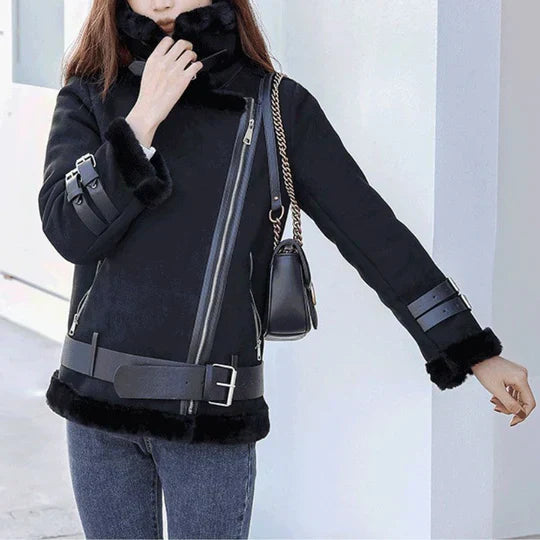 Winter Jacket Warm Elegant Broad Lapel