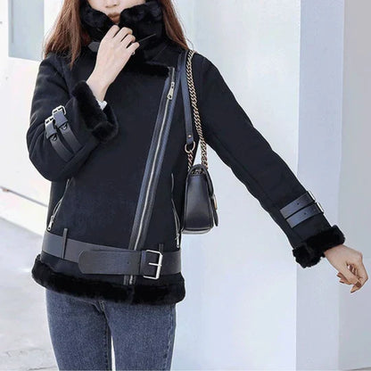 Winter Jacket Warm Elegant Broad Lapel