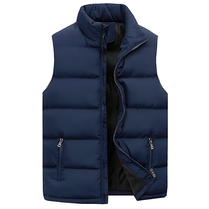 Men's Puffer Vest – Sleeveless Zipper Winter Jacket