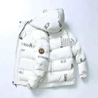 Herren Daunenjacke Warm Kapuzen Winterjacke - IdealeKleiden