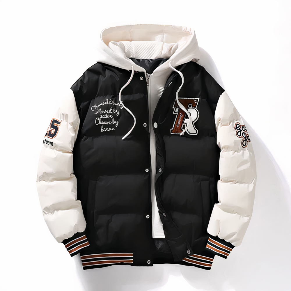 Herren Winterjacke Kapuze Zip-Up Bomber - IdealeKleiden