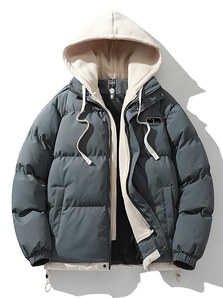 Men's Hooded Padded Puffer Jacket Winter Coat