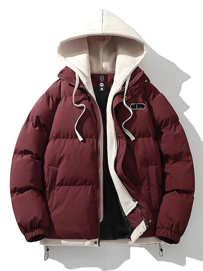 Men's Hooded Padded Puffer Jacket Winter Coat