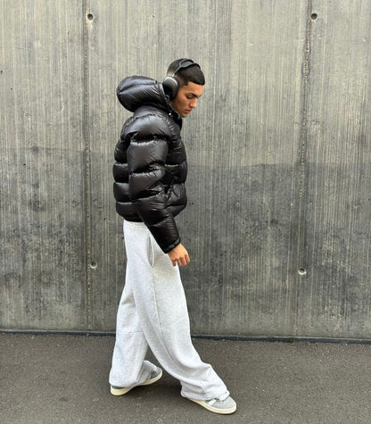 Men's Short Winter Jacket Hooded Warm