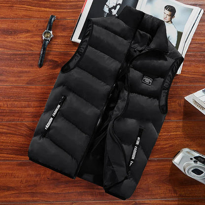 Warm Quilted Vest Sleeveless Zip Up Winter