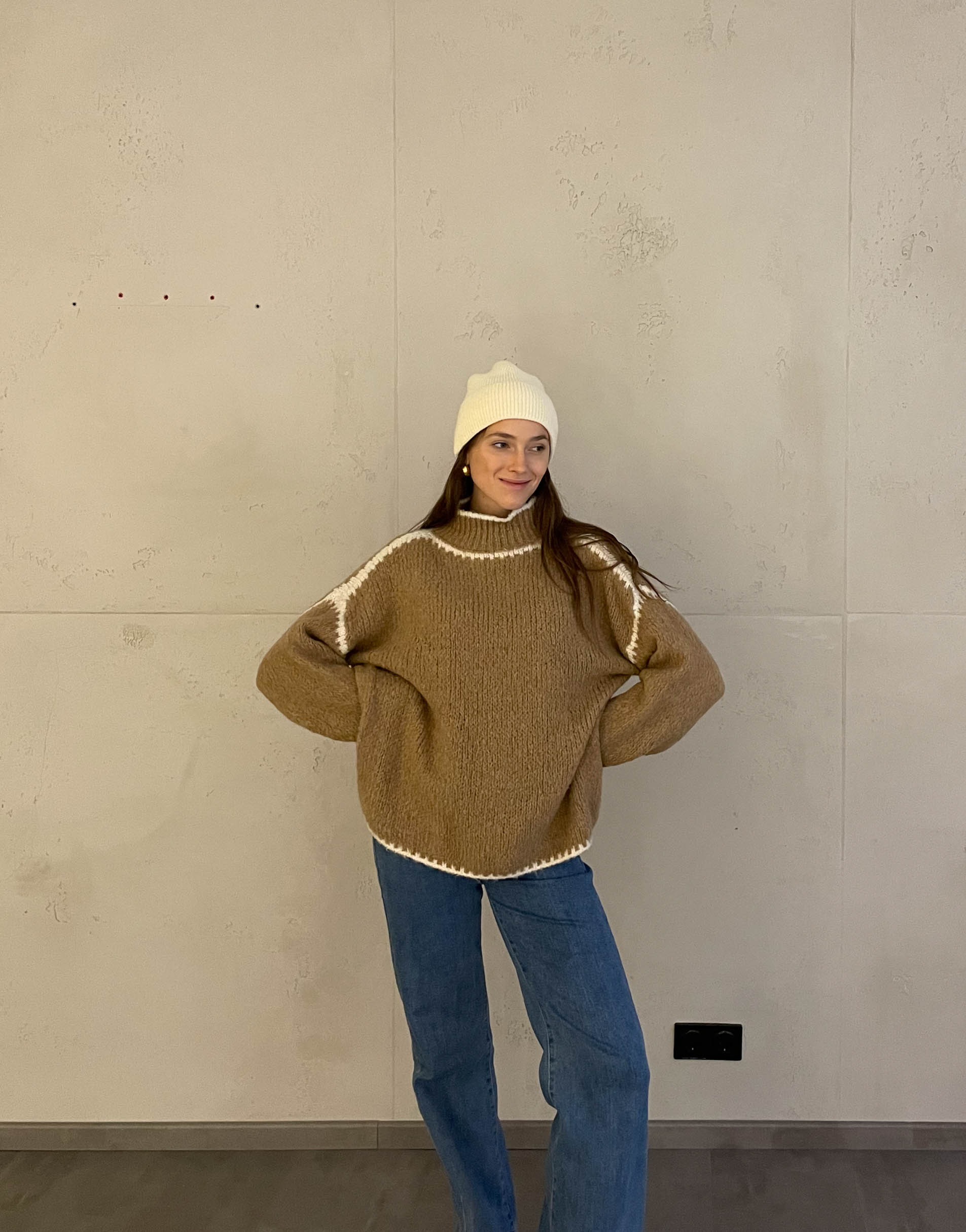 Stylische Pullover Mit Kontrastnähten - IdealeKleiden