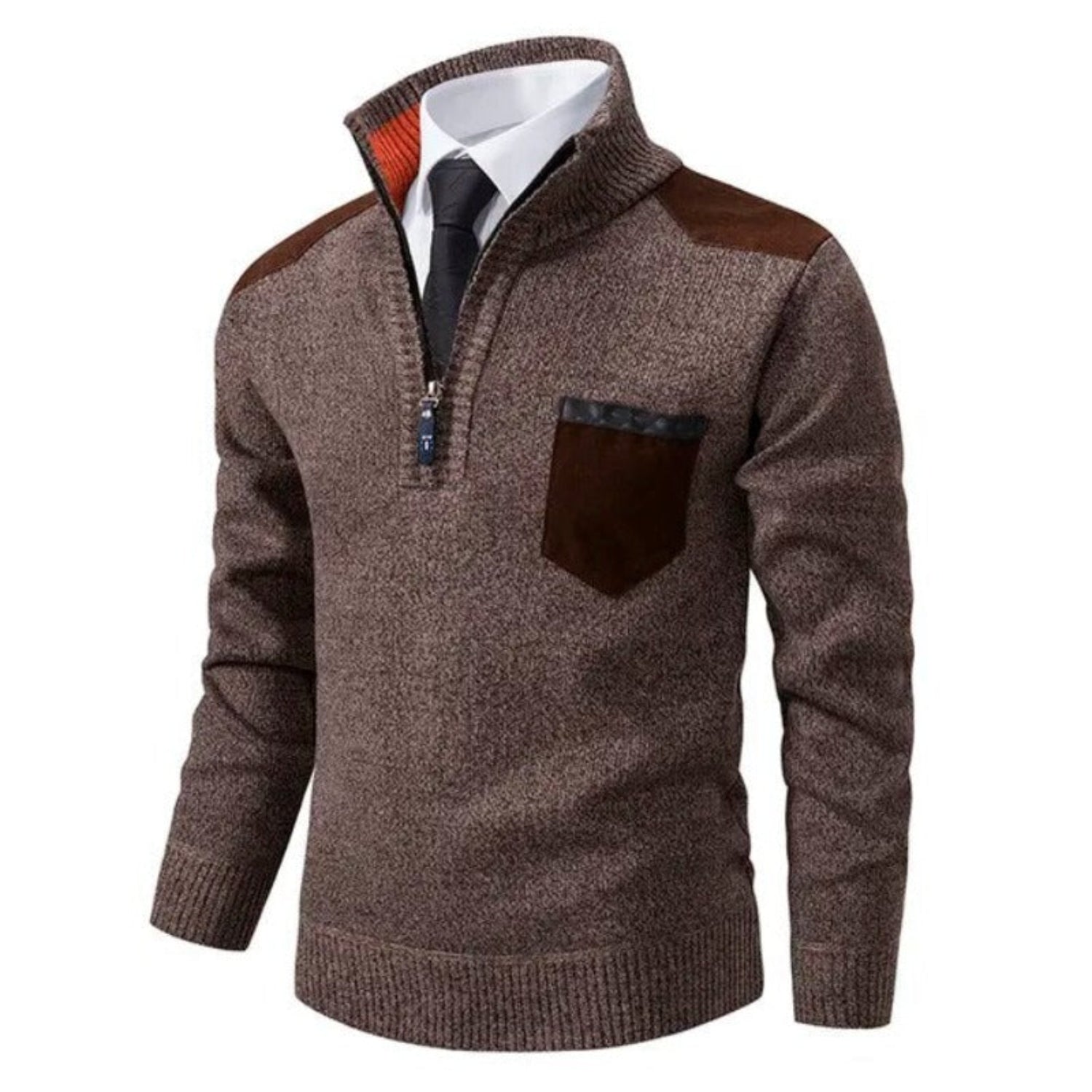 Herren Pullover Modern Halbzip Design - IdealeKleiden