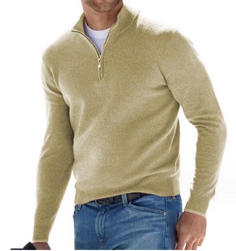 Men's Modern Quarter-Zip Knitted Sweater