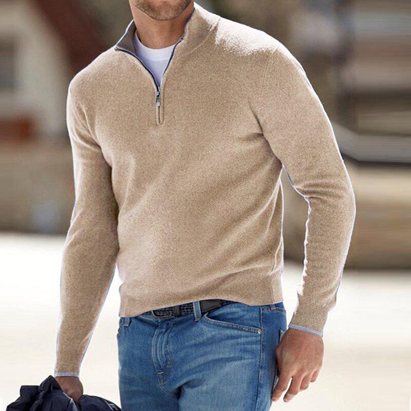 Men's Modern Quarter-Zip Knitted Sweater