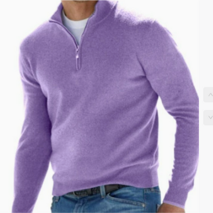 Men's Modern Quarter-Zip Knitted Sweater