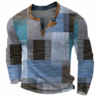Men's Long-Sleeved Half-Button Pullover