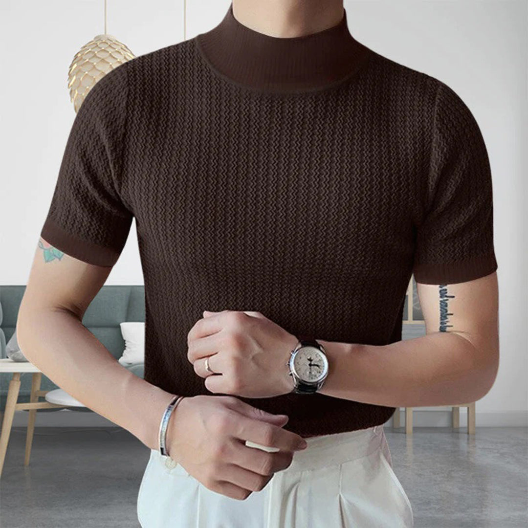 Men's Turtleneck Short-Sleeve Elegant T-Shirt