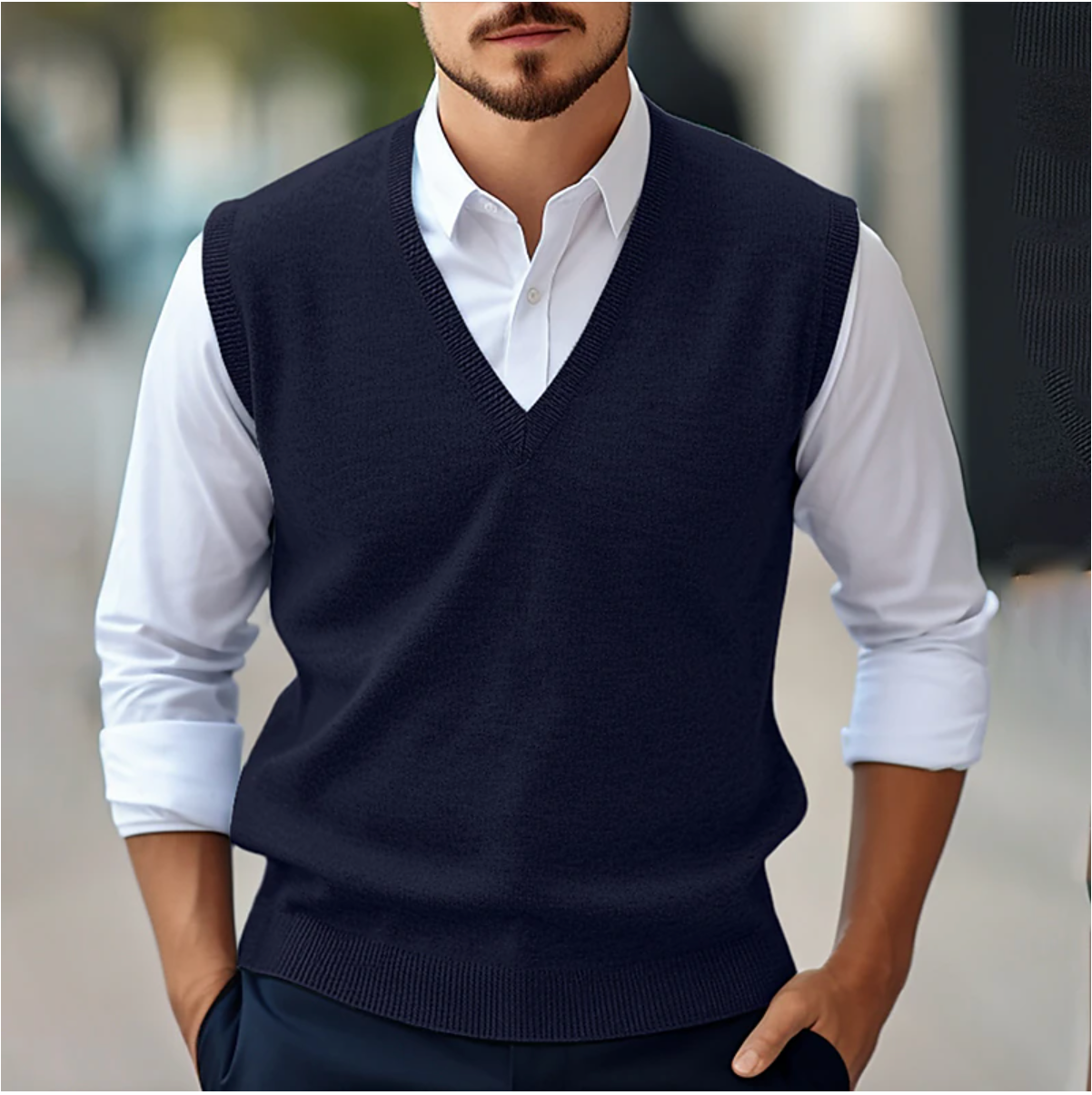 Men's Sleeveless V-Neck Knitted Vest
