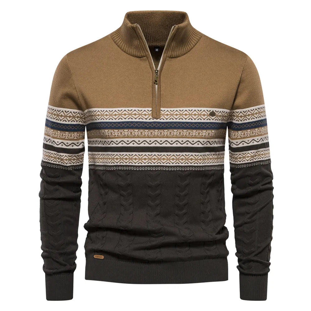 Men's Modern Zip-Up Sweater