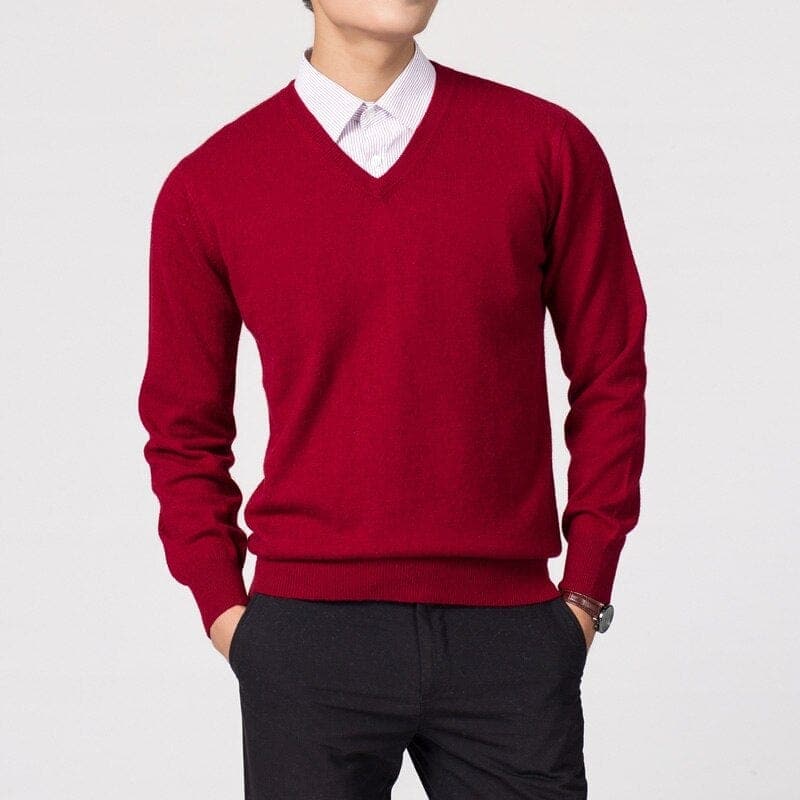 Men's V-Neck Sweater Simple Stylish