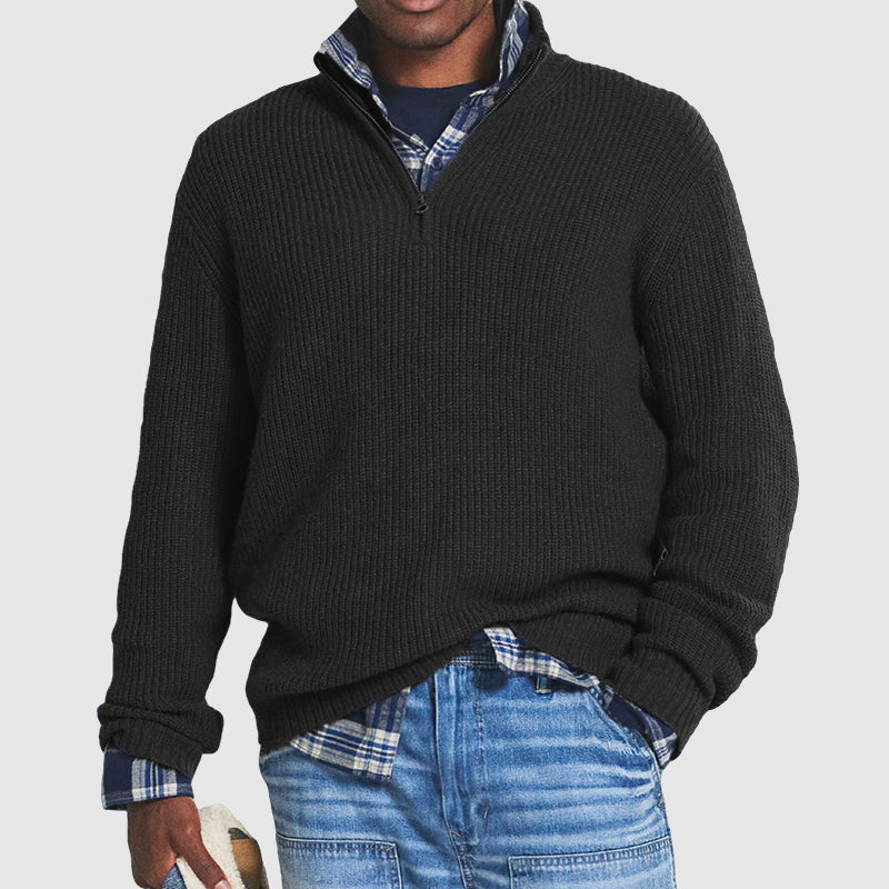 Men's Loose Fit Quarter-Zip Sweater