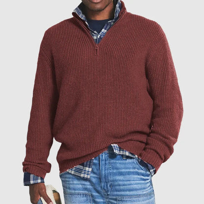 Men's Loose Fit Quarter-Zip Sweater
