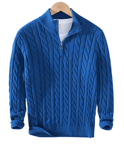 Men's Cable Knit Jumper with Zip