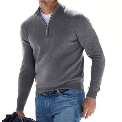 Men's Half-Zip Jumper Comfortable Long-Sleeved