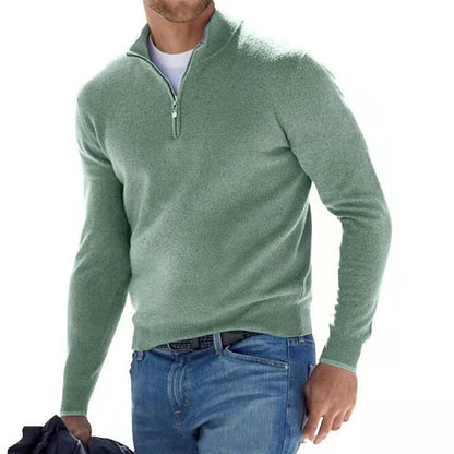 Men's Half-Zip Jumper Comfortable Long-Sleeved