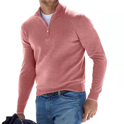 Men's Half-Zip Jumper Comfortable Long-Sleeved