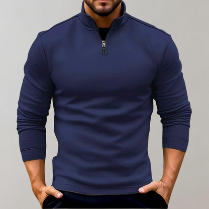 Men's Long-Sleeved Pullover with Zipper
