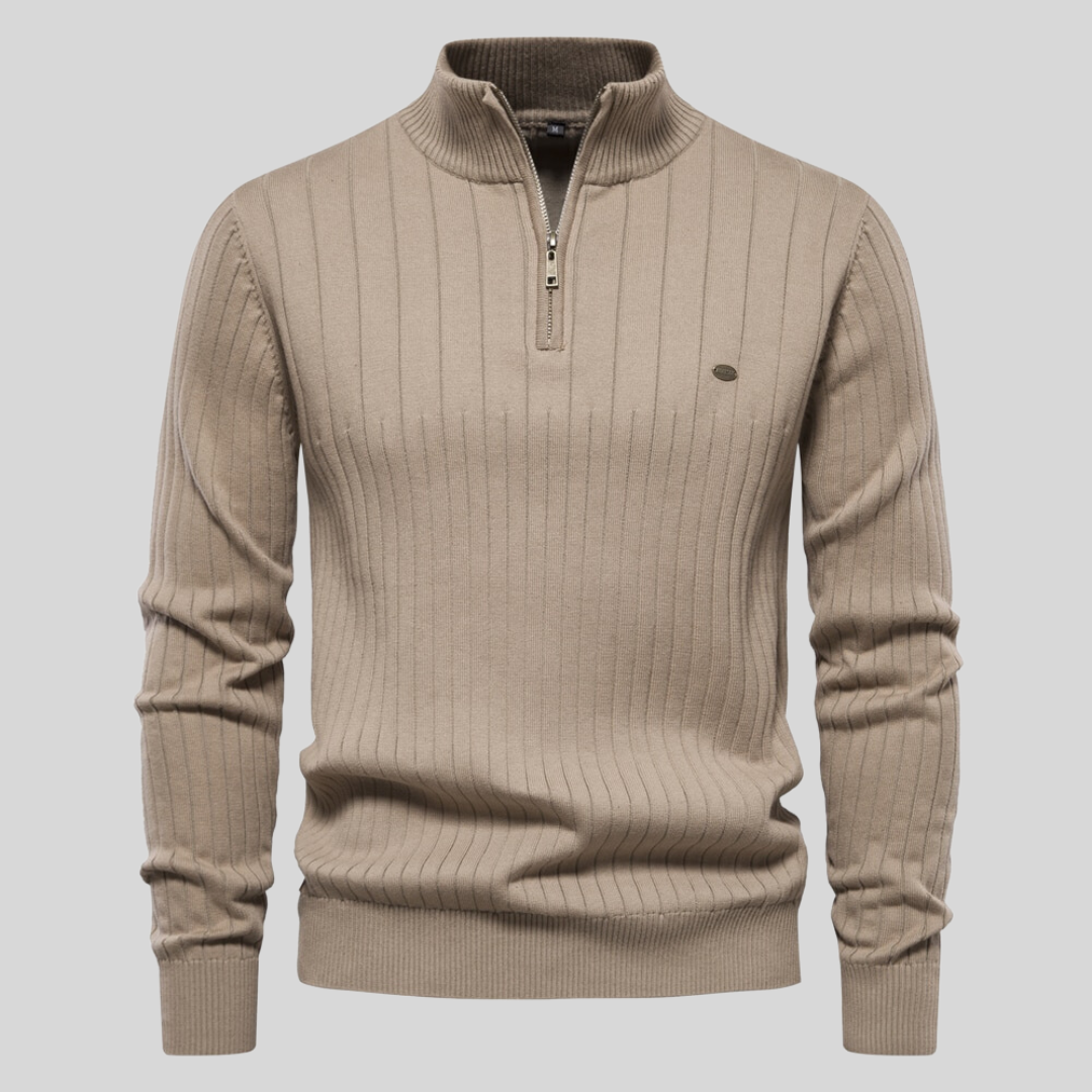 Men's Long-Sleeve Stand-Up Collar Winter Sweater
