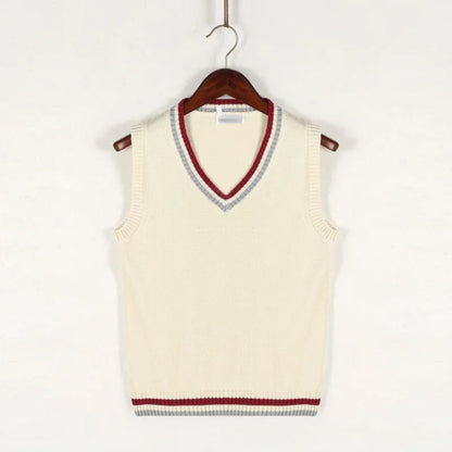 Men's Knitted Sleeveless V-Neck Pullover