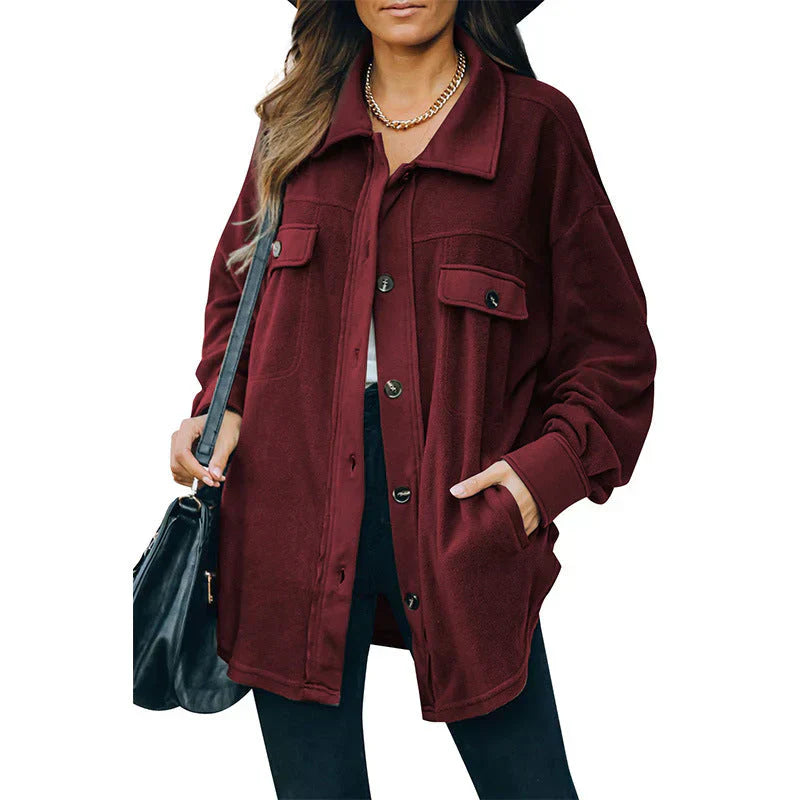 Warm Fleece Jacket with Buttons