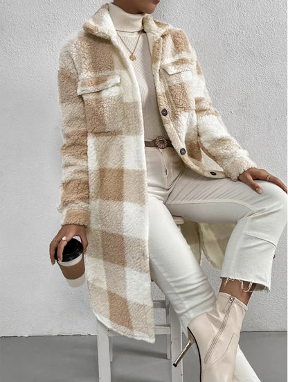 Checked Cardigan for Women Long