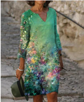 Women's Long Sleeve Dress Modern Pattern