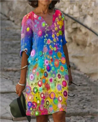 Women's Long Sleeve Dress Modern Pattern
