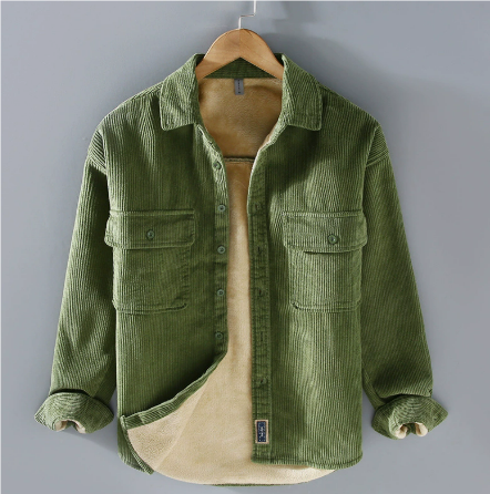 Men's Corduroy Jacket Comfortable Green
