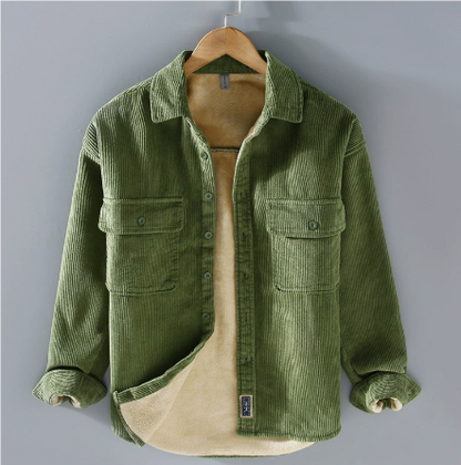 Men's Corduroy Jacket Comfortable Green