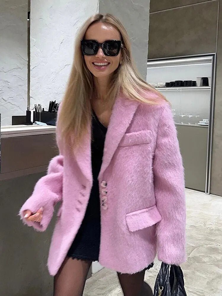 Women's Plus Size Fluffy Winter Coat