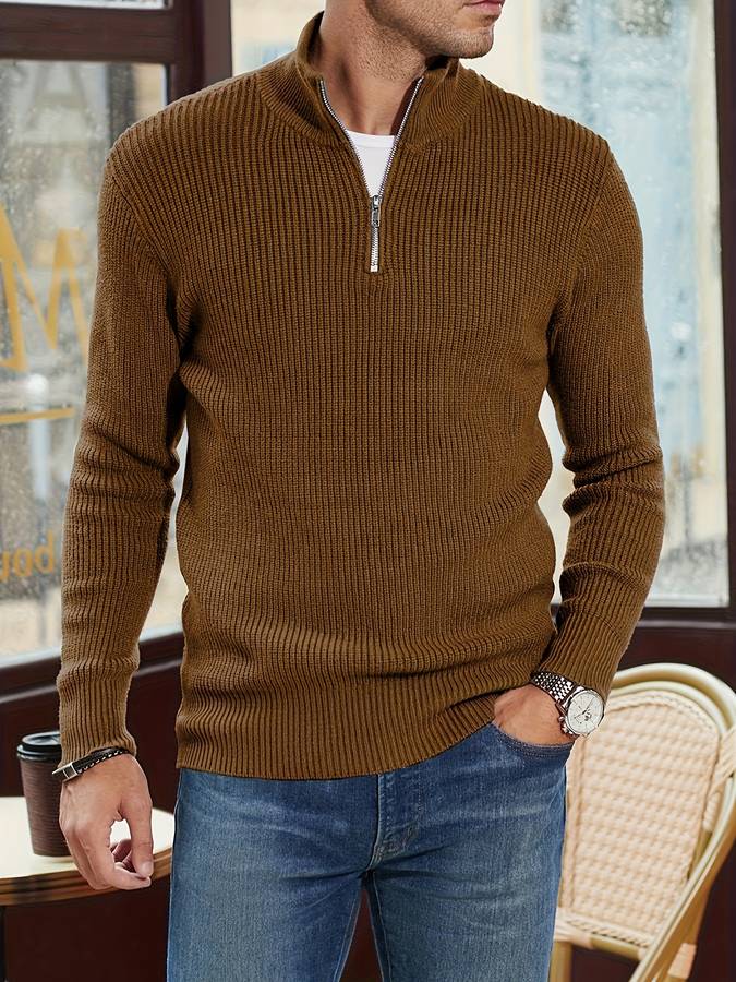 Men's Half-Zip Warm Winter Sweater