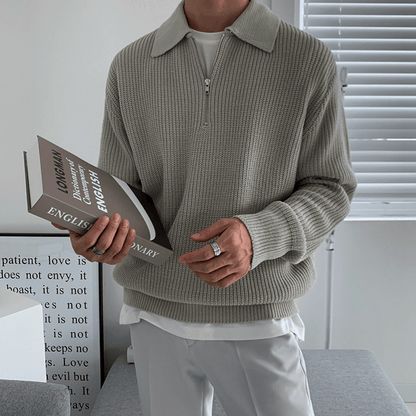 Men's Half-Zip Sweater Modern Style