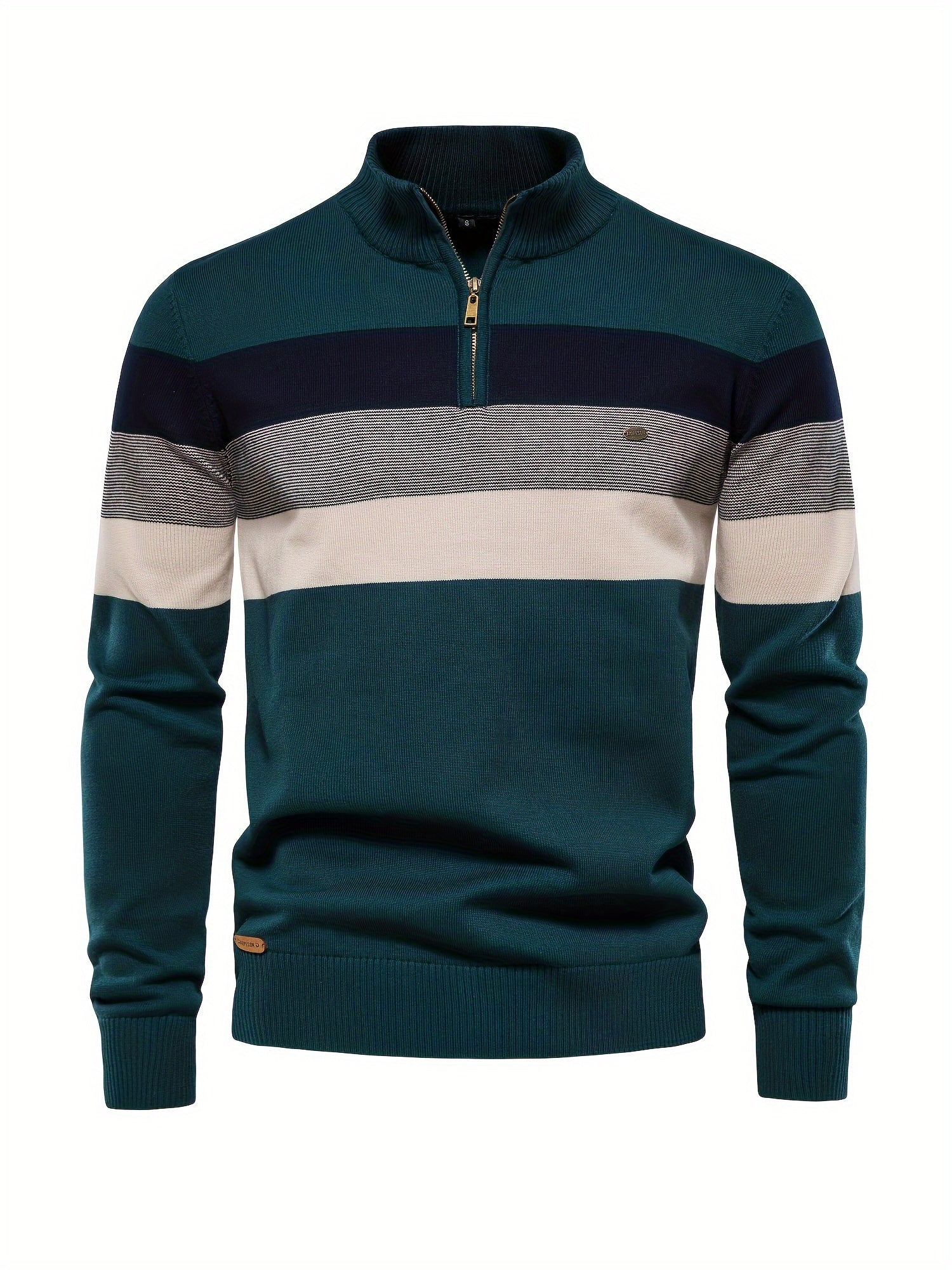 Herren Pullover Halbzipper Strick - IdealeKleiden