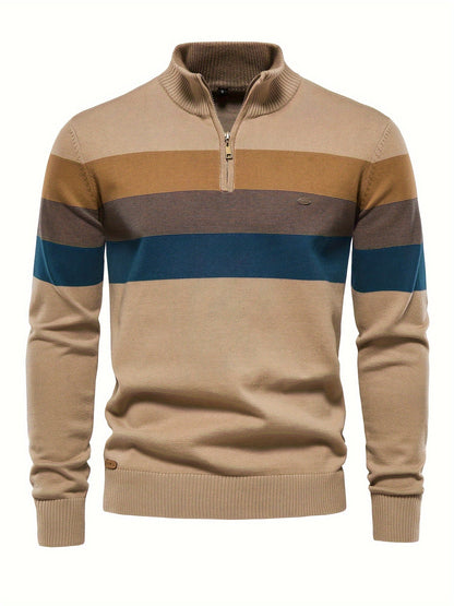 Men's Half-Zip Knitted Sweater