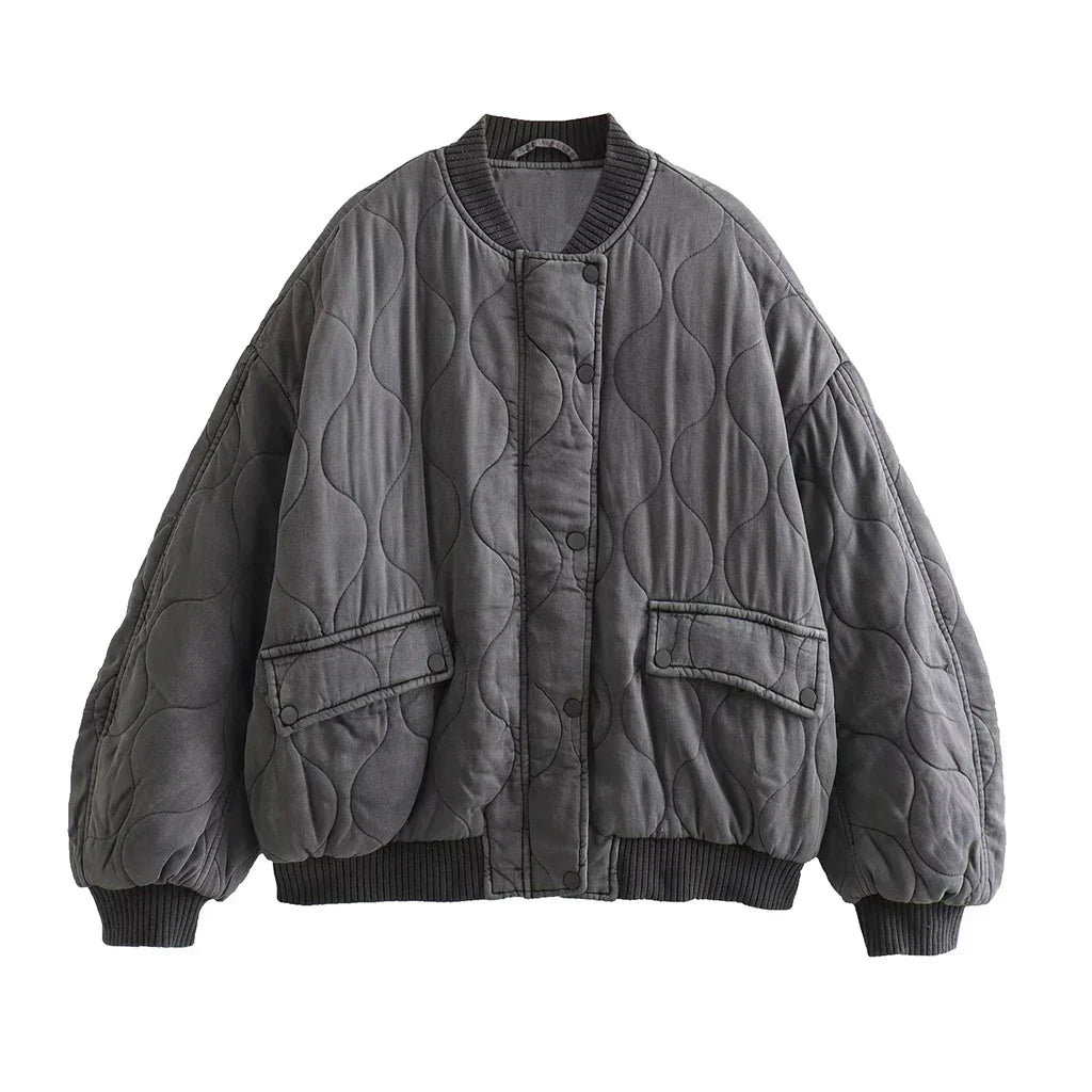 Große Damen Pufferjacke Warm Winter Daunenjacke - IdealeKleiden