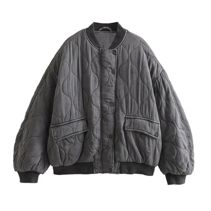 Große Damen Pufferjacke Warm Winter Daunenjacke - IdealeKleiden