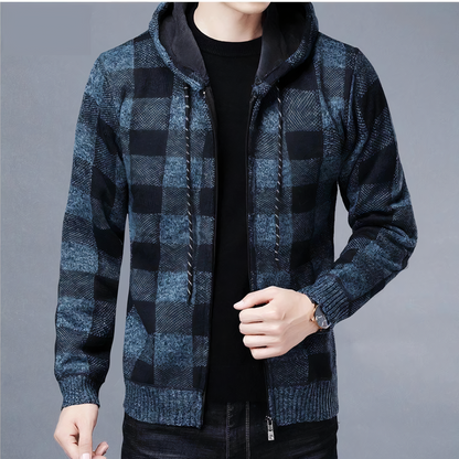 Checked Winter Coat With Hood