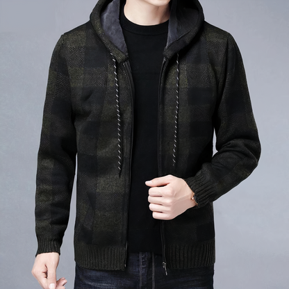 Checked Winter Coat With Hood